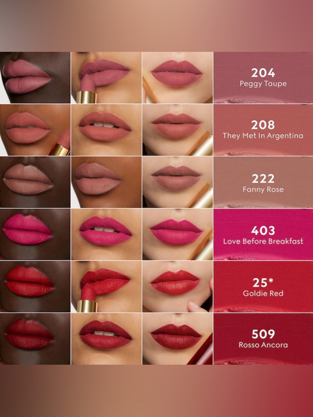 GUCCI ROUGE GOLDIE RED 25* À LÈVRES MAT LIP COLOUR ROUGE À LÈVRES - Picture 7 of 12